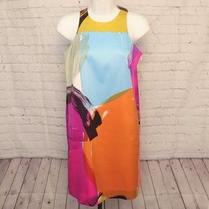 NWT Ann Taylor Womens 0P Multicolor Sheath Sleeveless Dress